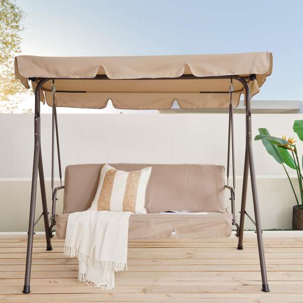 IRAA OUTDOOR 3 SEATER SWING BEIGE